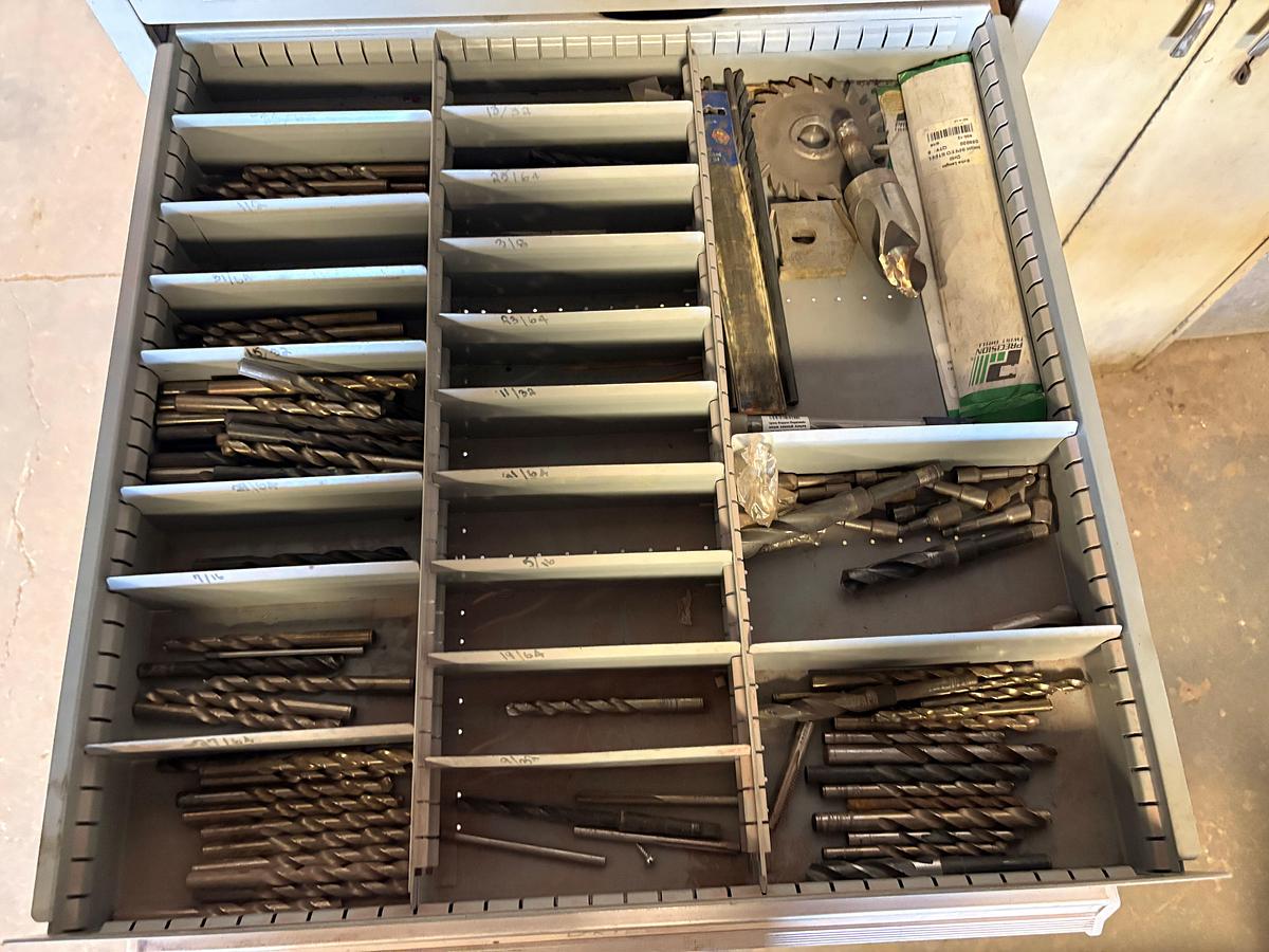 Used Lyon MS-II safety link 12-drawer rolling toolbox w/ assorted machine shop tools