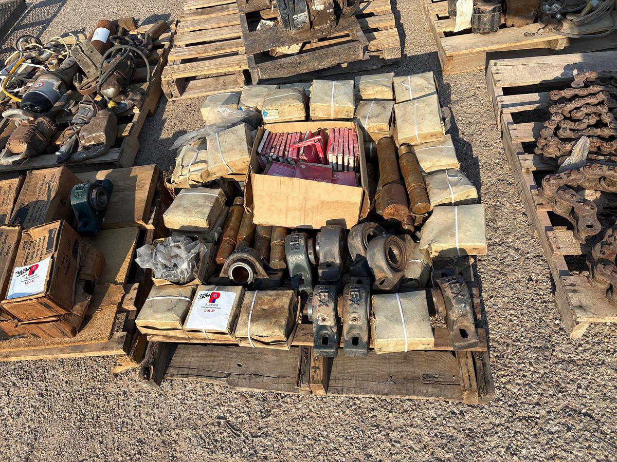 Used (2 pallets w/ (20+) unused rex pillow block bearings & (30+) skf GEZ ES bearings