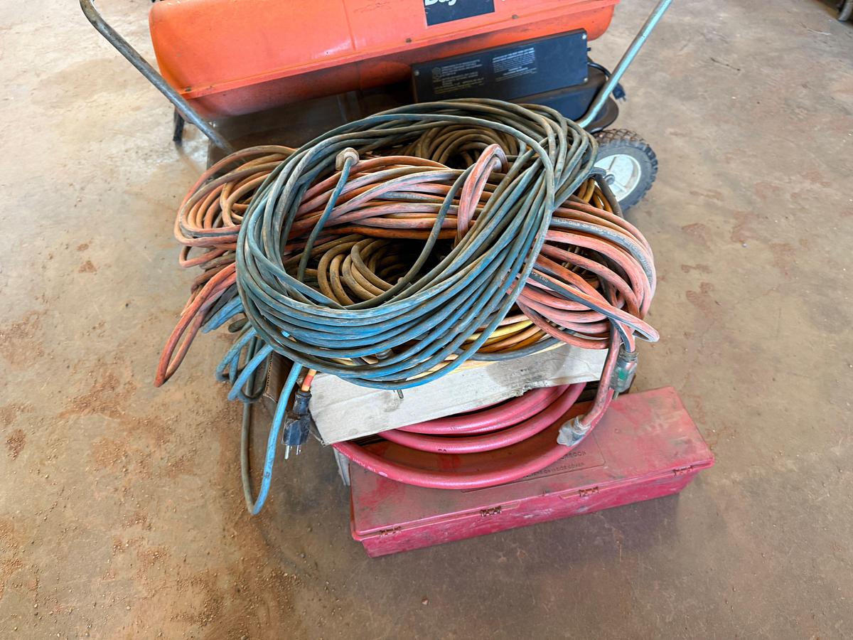 Used (2) DIESEL FIRED PORTABLE HEATERS, EXTENSION CHORDS, HEATER HOSE