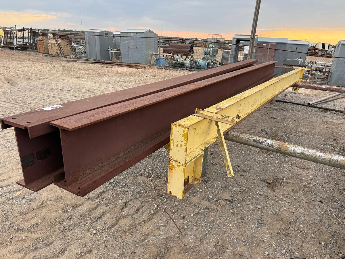 Used (2) 5/8”Th x 25’L x 15”H, (1) 5/8”Th x 11.6’L x 15”H, & (1) 1/2”Th x 21’L x 11”H I-BEAM FOR CRANE HOIST