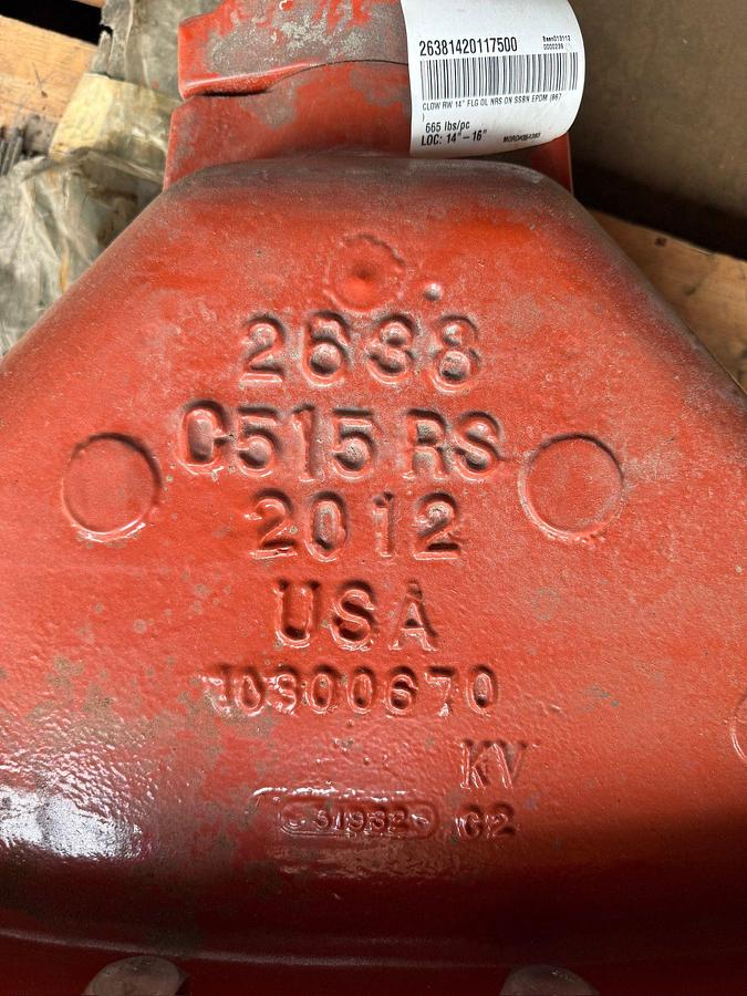 Used UNUSED CLOW 14" FLANGED GATE VALVE