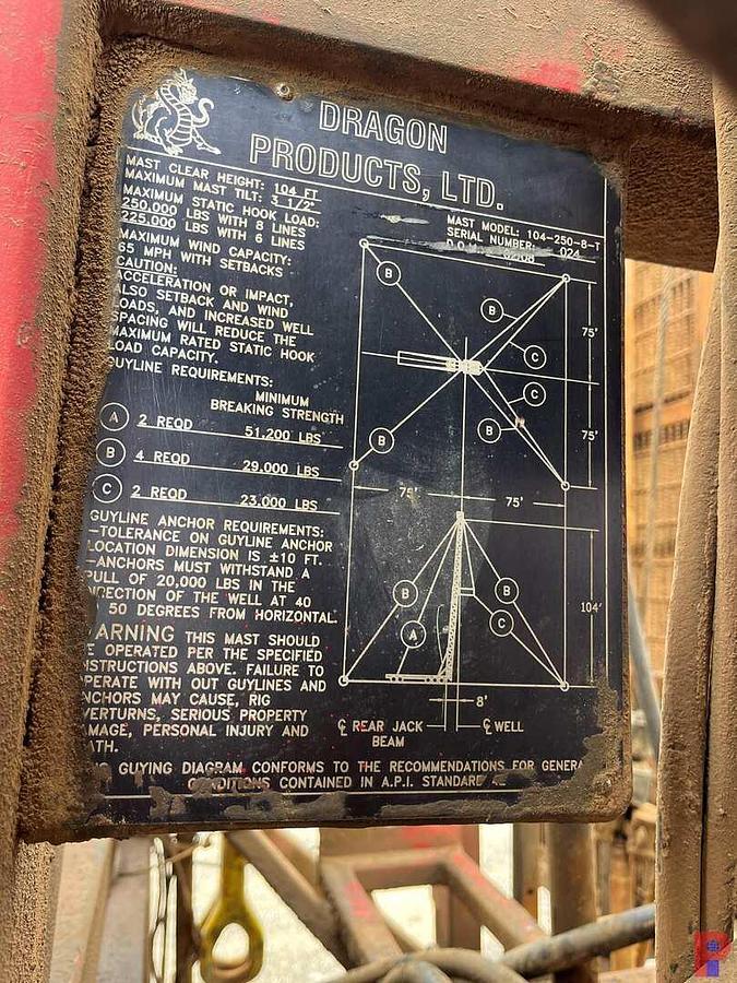 Used 2008 REFURB COOPER TL-550 DD 104'-250k 5 AXLE WELL SERVICE WORKOVER RIG