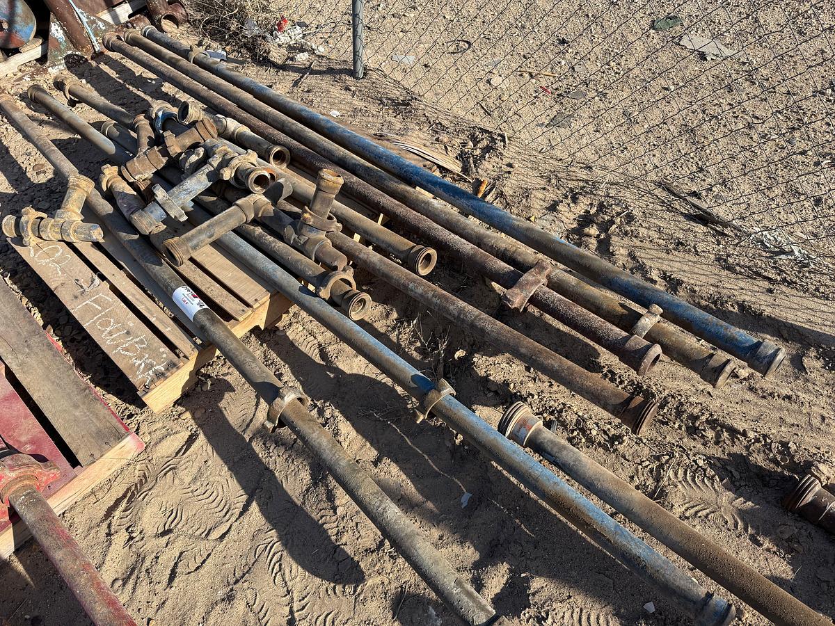 Used PALLET W/ (6) JTS 2” X 10’ 2K WP FLOW IRON & FITTINGS