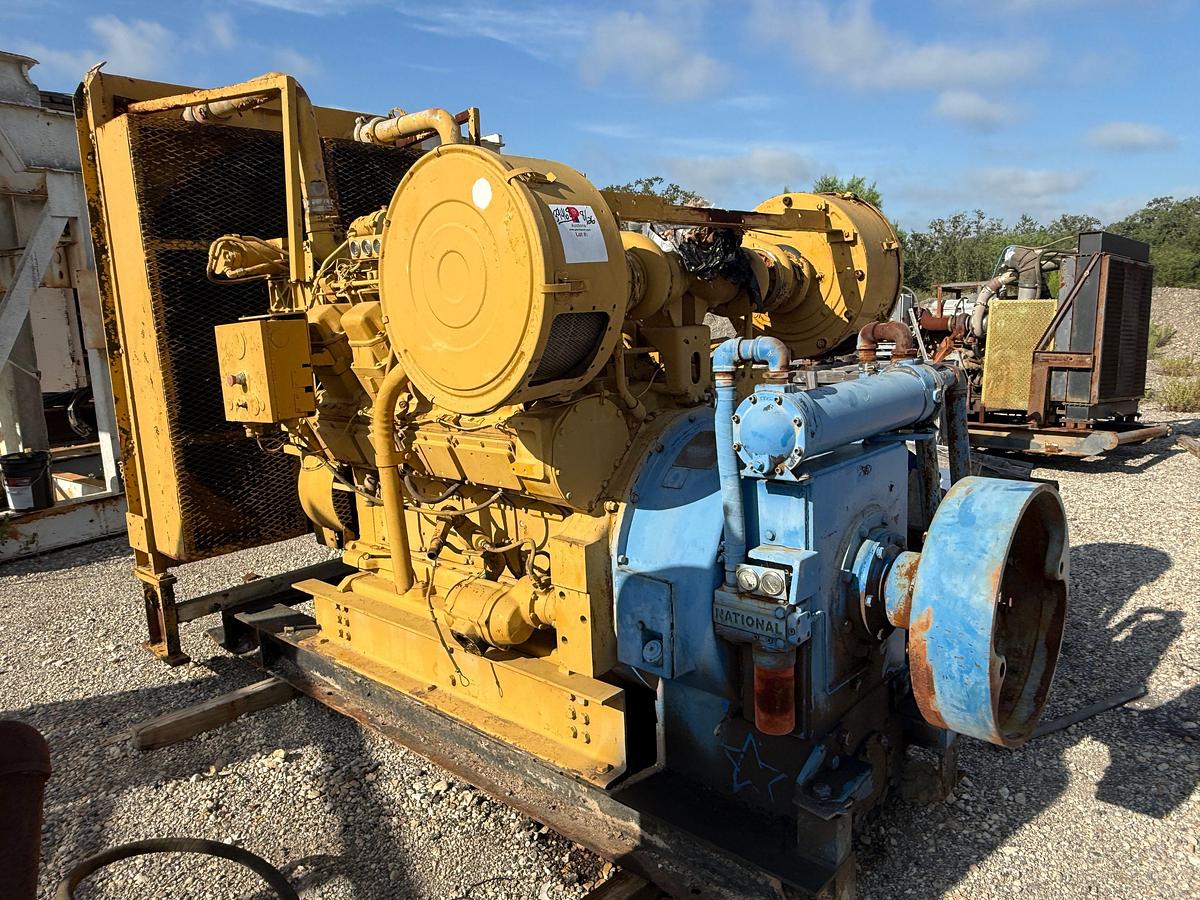 Used CATERPILLAR 3508 DI TTA DIESEL ENGINE W/ NATIONAL C-245-125 TORQUE CONVERTER & RADIATOR