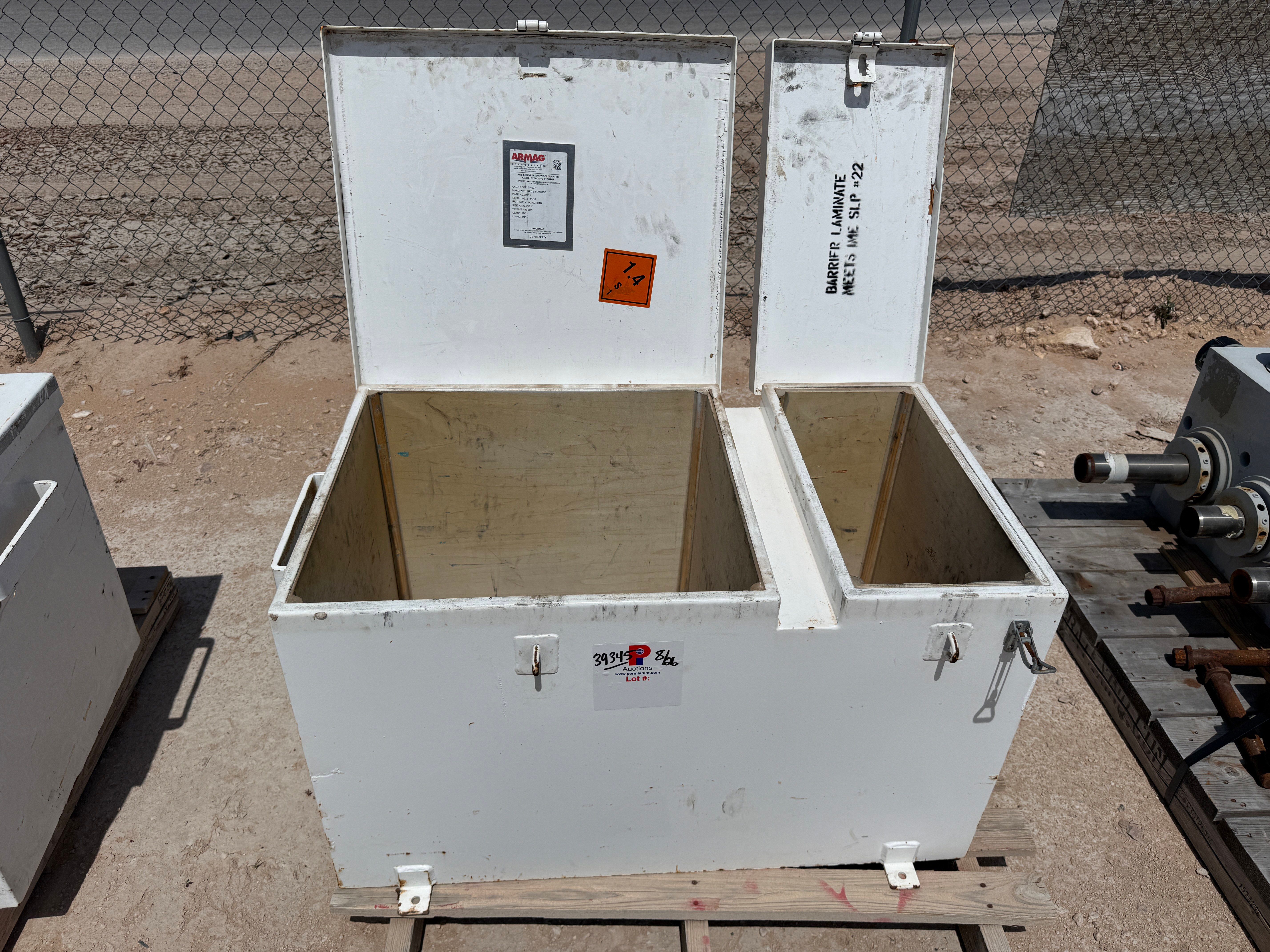 Used ARMAG CORP PRE-ENGINEERED 42”x24”x24” EXPLOSIVE STORGE BOX