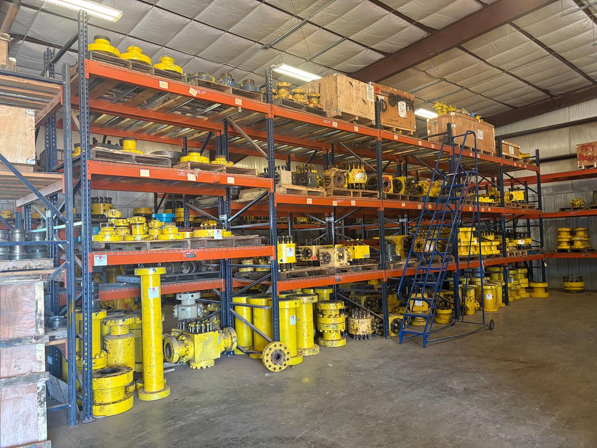 Used 42.5’ x 4’ x 14’ pallet rack shelving