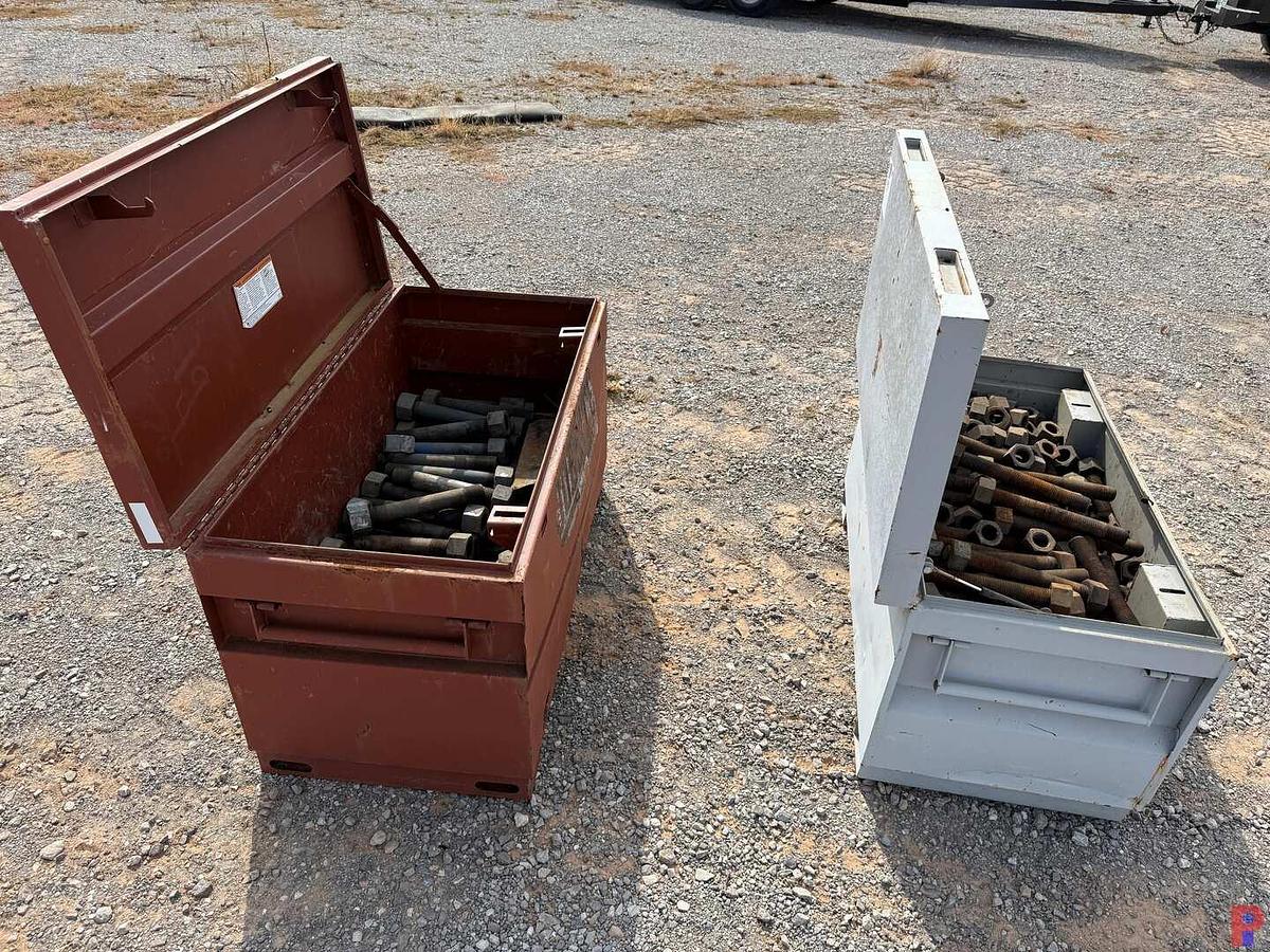 Used (2) JOB BOX W/ 1-1/2” X 12” & 1-3/4” X 12” NUTS & STUDS
