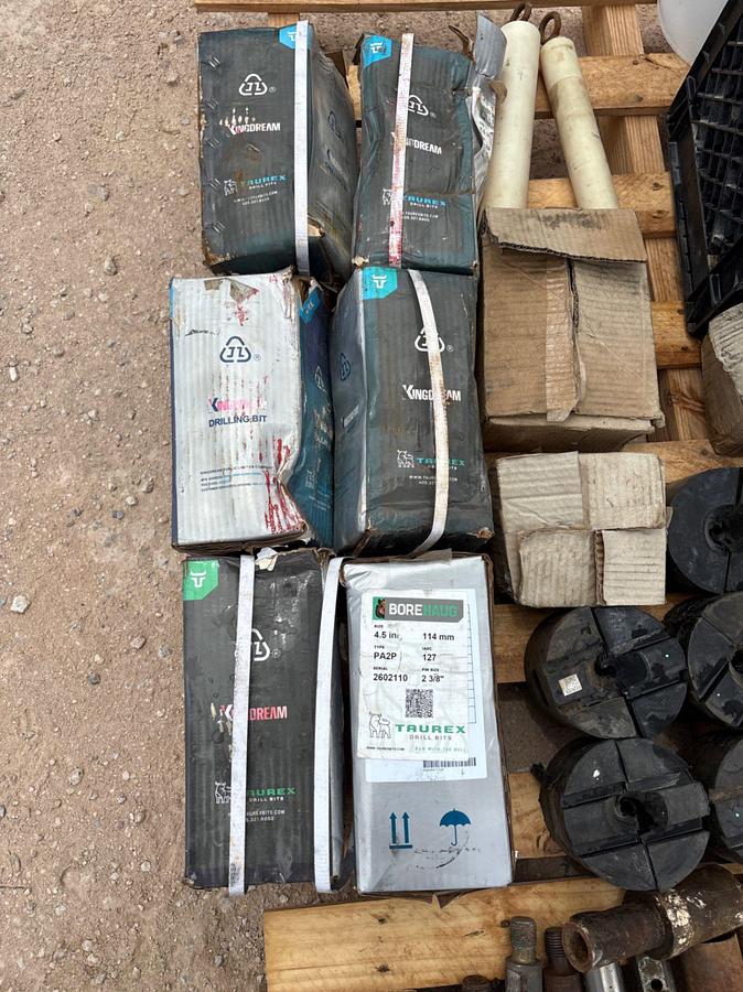 Used (2 pallets) assorted swab cups, stripper rubbers, hydraulic hoses, & drill bits