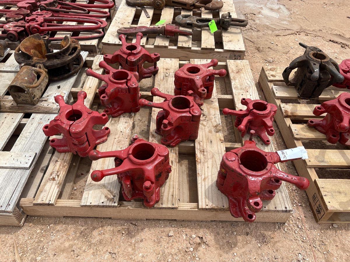 Used (8x$) assorted bj & Wilson 25-ton to 40-ton tubing elevators