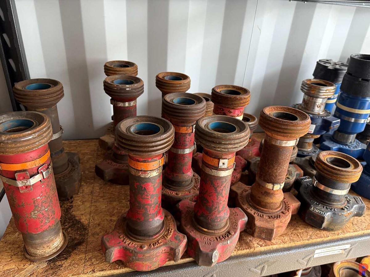 Used SHELF1- W/ (10) FIG 1502 15K WP, 1’-2” PUP JTS, (12) UNIONS, (4) 11”LG SPACER ASSY,  (4) BUTTON HEAD COUPLERS