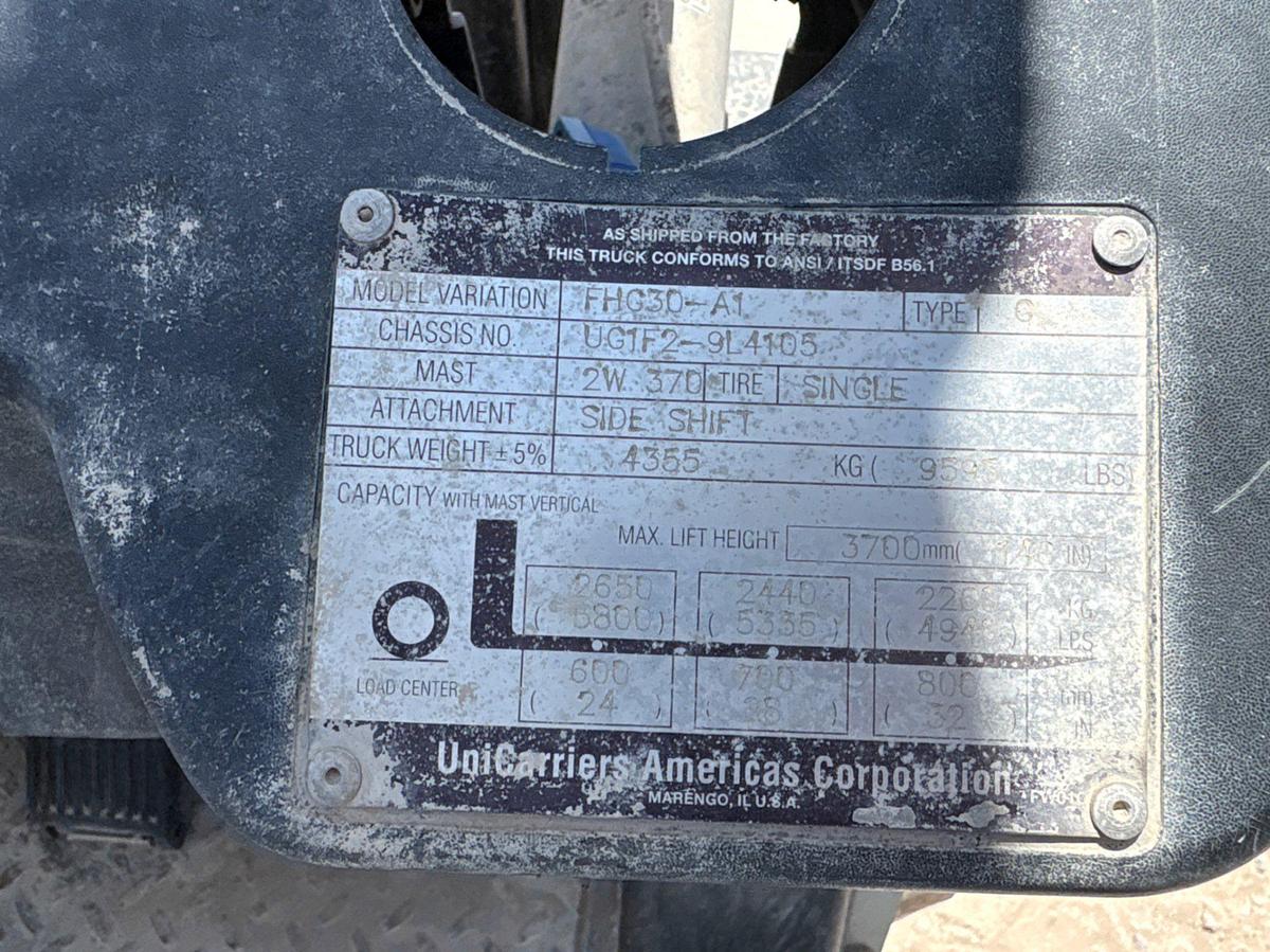 Used Unicarriers FHG30-A1 6,000lbs forklift