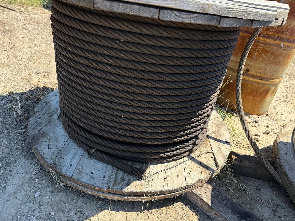 Used (3) SPOOLS OF 1” WIRE ROPE DRILL LINE