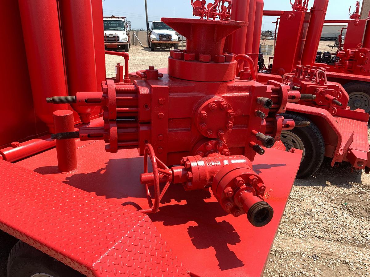 Used 2-station closing unit mtd on SHOPBUILT 10’ x 5’ t/a bumper pull trailer