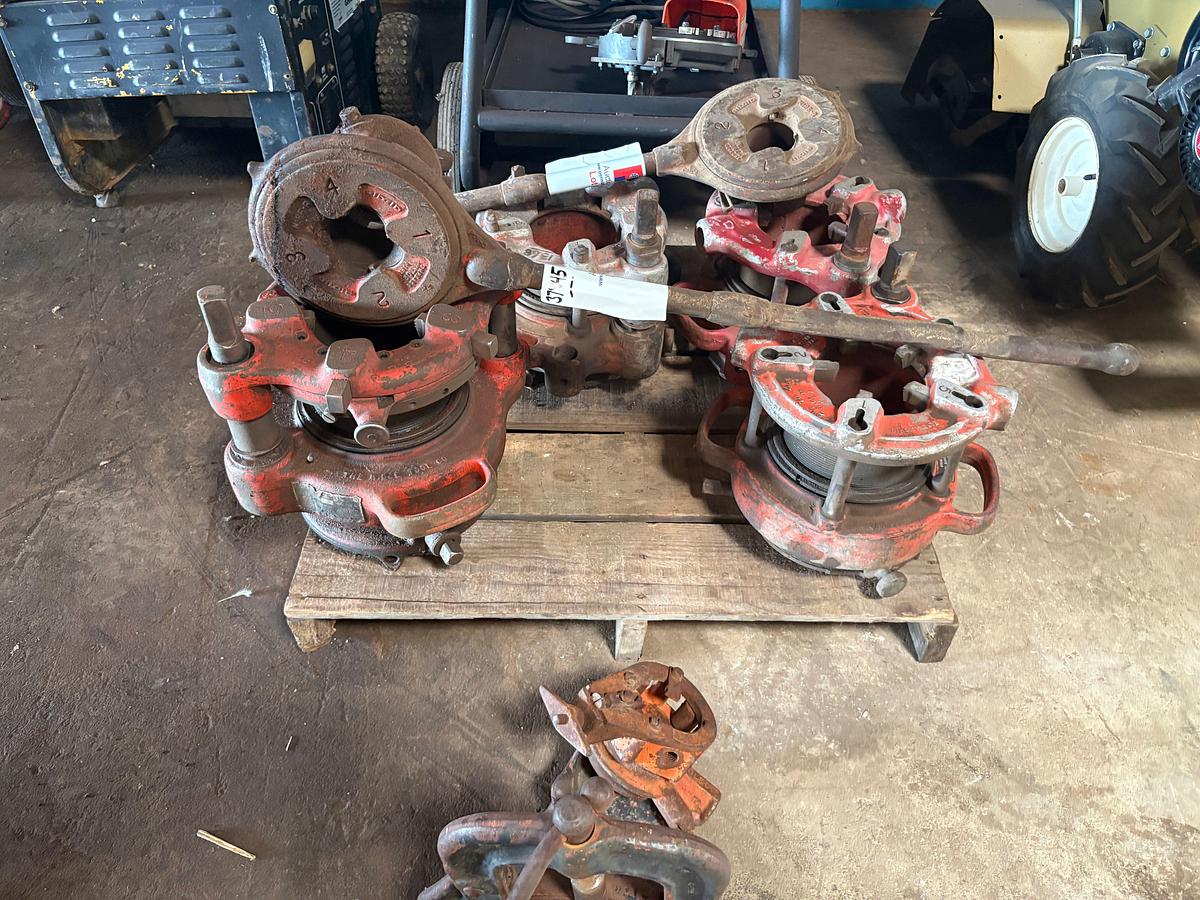 Used Set of (2) ridgid manual pipe threaders, 2-1/2” to 4”