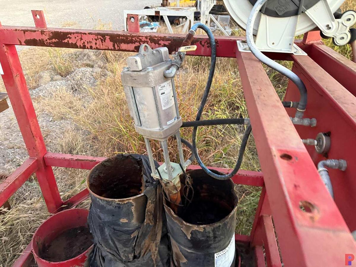 Used 6’ X 4’ X 6’ LUBE SKID W/ LINCOLN 84806 PNEUMATIC & HOSE REEL