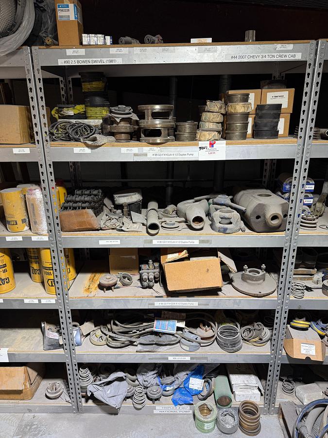 Used 6-SHELVE SECTION OF GD FXYDJA DUPLEX PUMP & NATIONAL PUMP PARTS