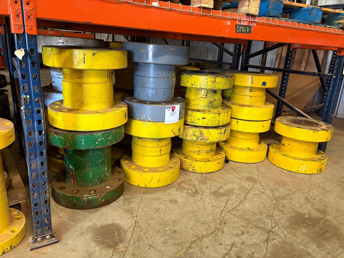 Used (18x$) (17) 7” 15k x 7” 10k spacer spools & (1) 11” Braden head