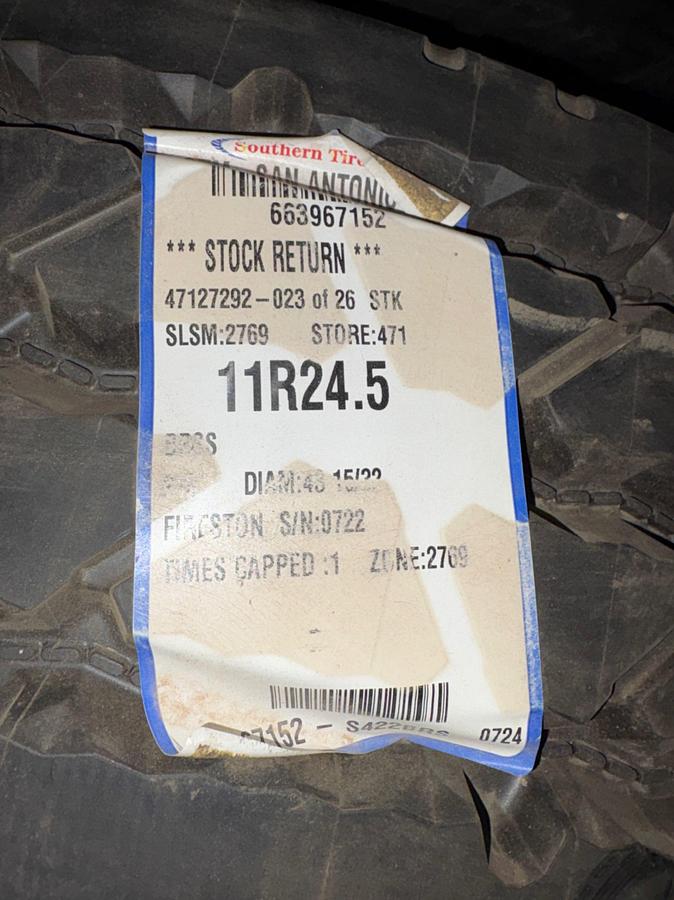 Used (8) 11R24.5 tires