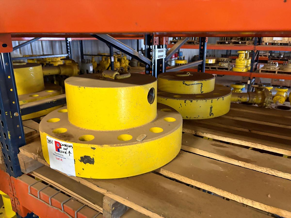 Used Contents of (5 shelves) w/ 11” x 13-5/8” DSA, 11” blind flanges, rl7 casing clamp, etc.