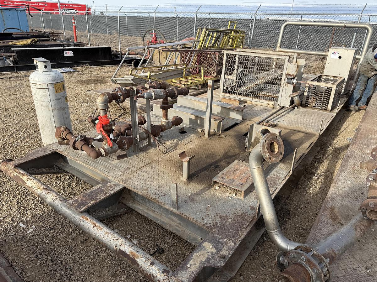 Used 25’ X 8’ HEAVY DUTY OILFIELD PUMP SKID