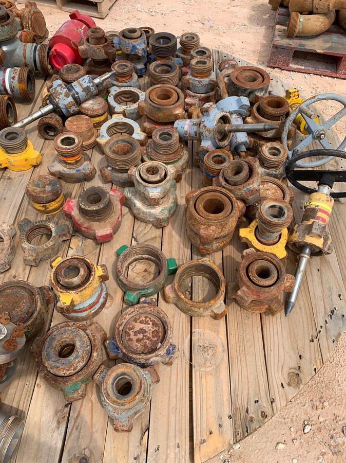 Used Pallet of Assorted 2” to 3” 1502 Pups, 1502 90’s, and Tees w/ Butterfly Valves