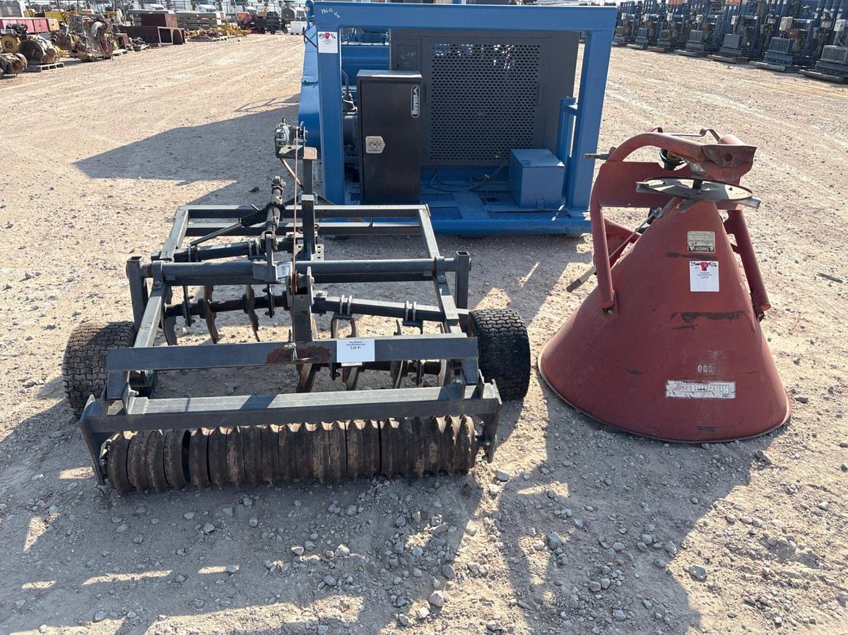 Used Tarter 48” towable disc/cukti-packer & king kutter 500 fertilizer spreader