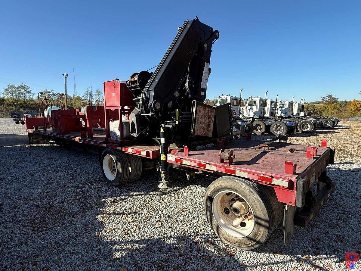 Used 2015 48’ X 102” TRANSCRAFT CRANE WORKS 12.5 TON FASSI CRANE FRAC IRON TRAILER