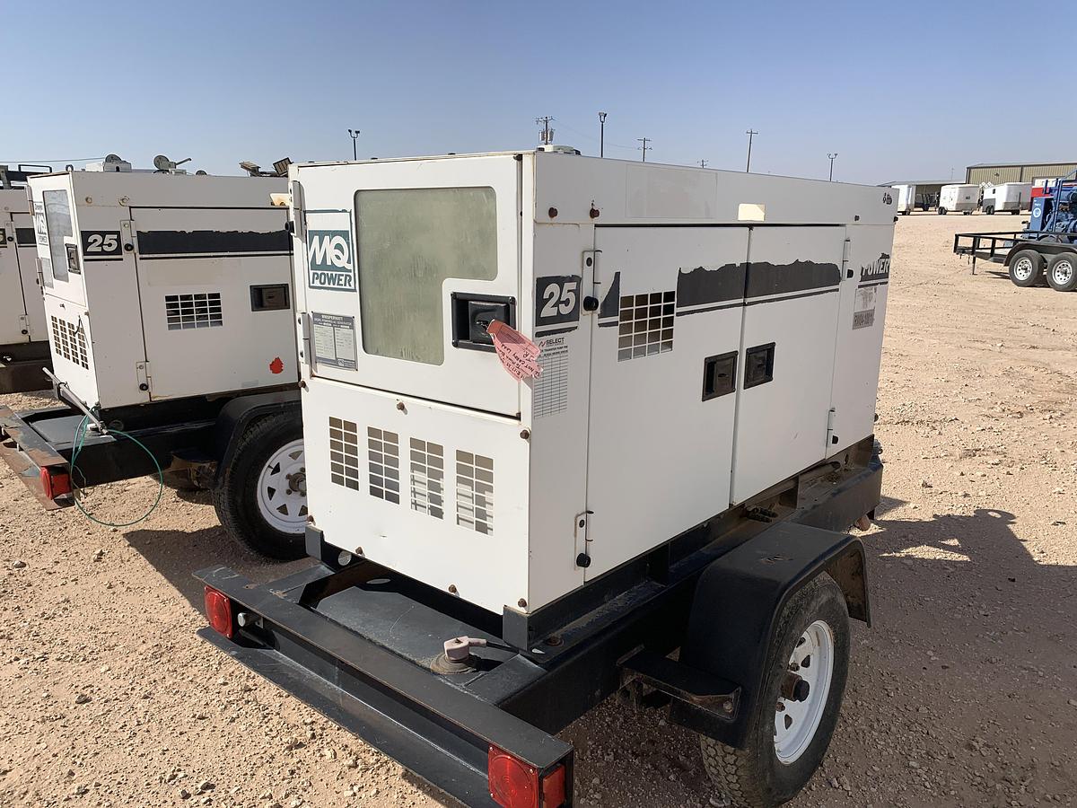 Used 2004 MQ POWER WHISPERWATT DCA-25SSIU S/A BUMPER PULL 14.4KW GENERATOR
