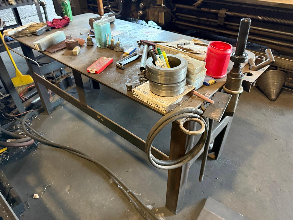Used 5’x2.6’x2.6’ HEAVY DUTY METAL WORK TABLE