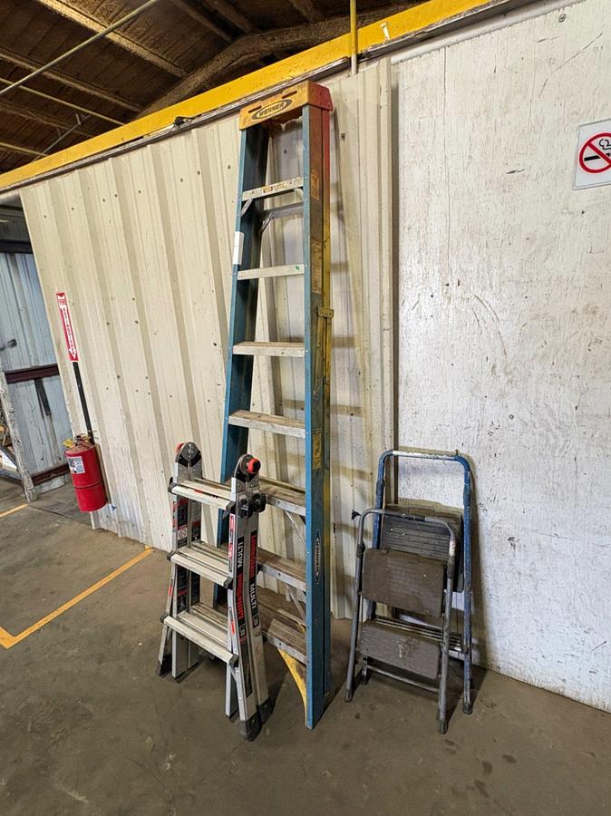 Used (2) A-frame ladders & (2) step-ladders
