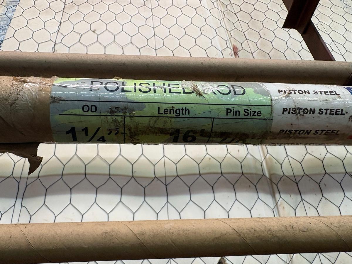 Used 1-1/4 x 16’ x 7/8 pin piston steel polished rod