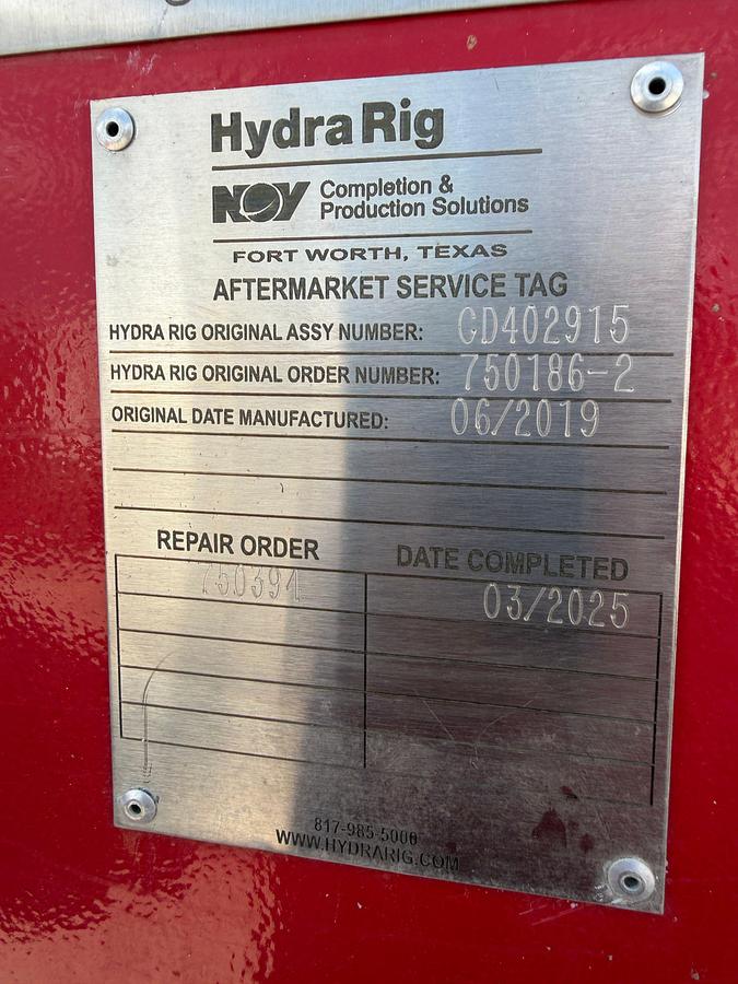 Used 2019 Hydra Rig 2-3/8” 14ft6in wide Coil Tubing Reel Trailer