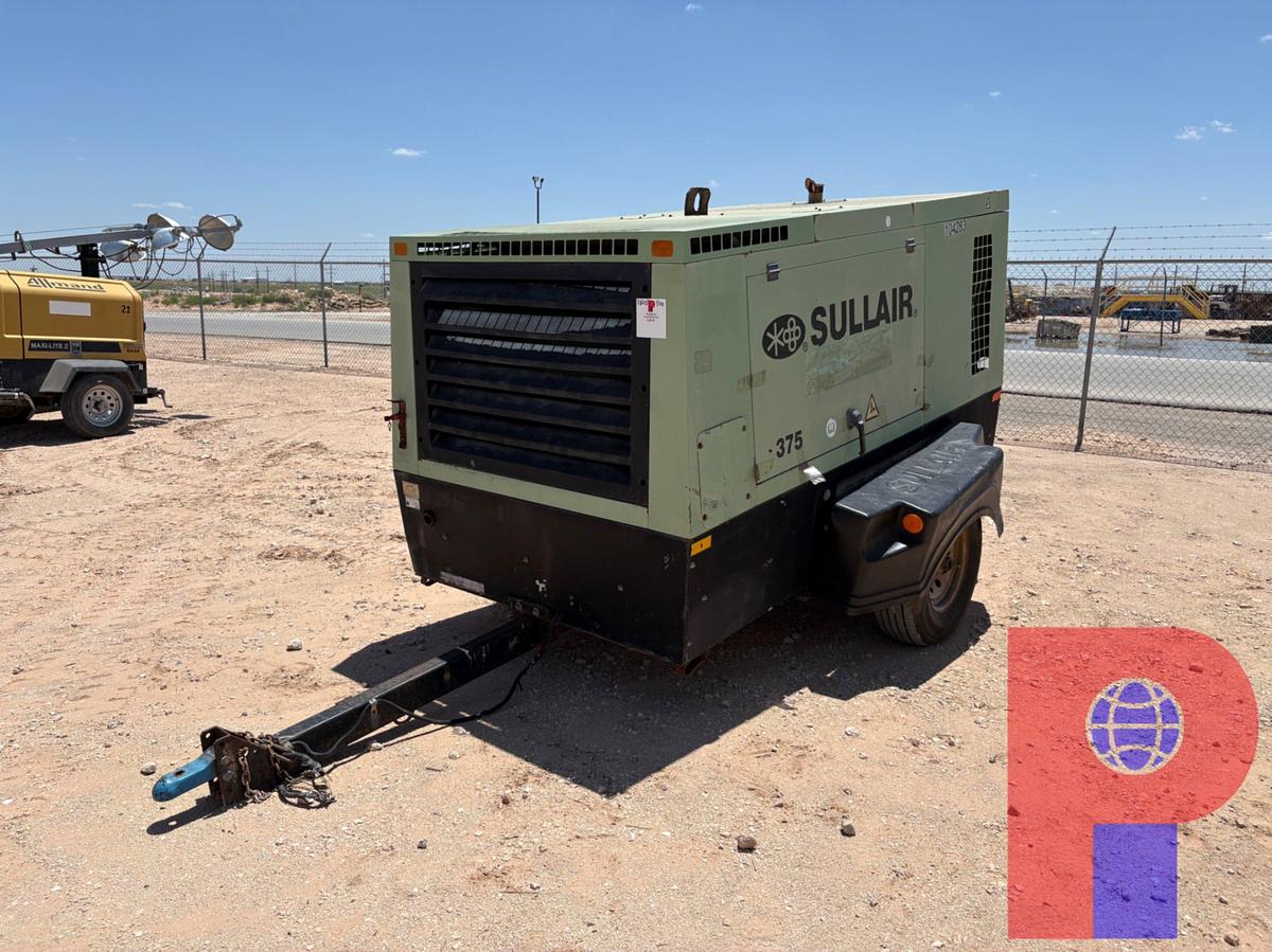 Used SULLAIR 375C/DPQ/JD4 S/A BUMPER PULL TOWABLE AIR COMPRESSOR