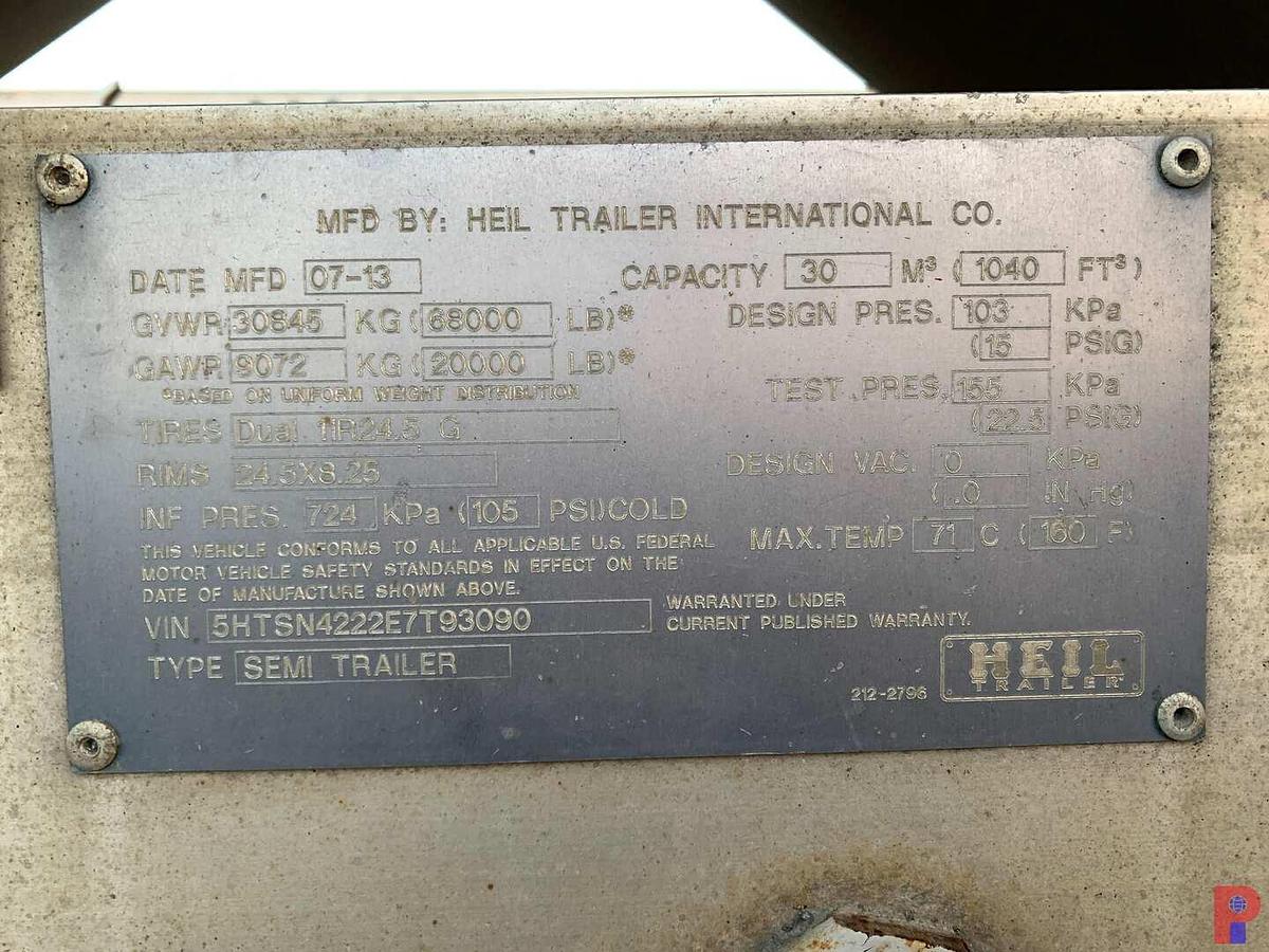 Used 2014 HEIL 1040 CU.FT. T/A DRY BULK PNEUMATIC TRAILER