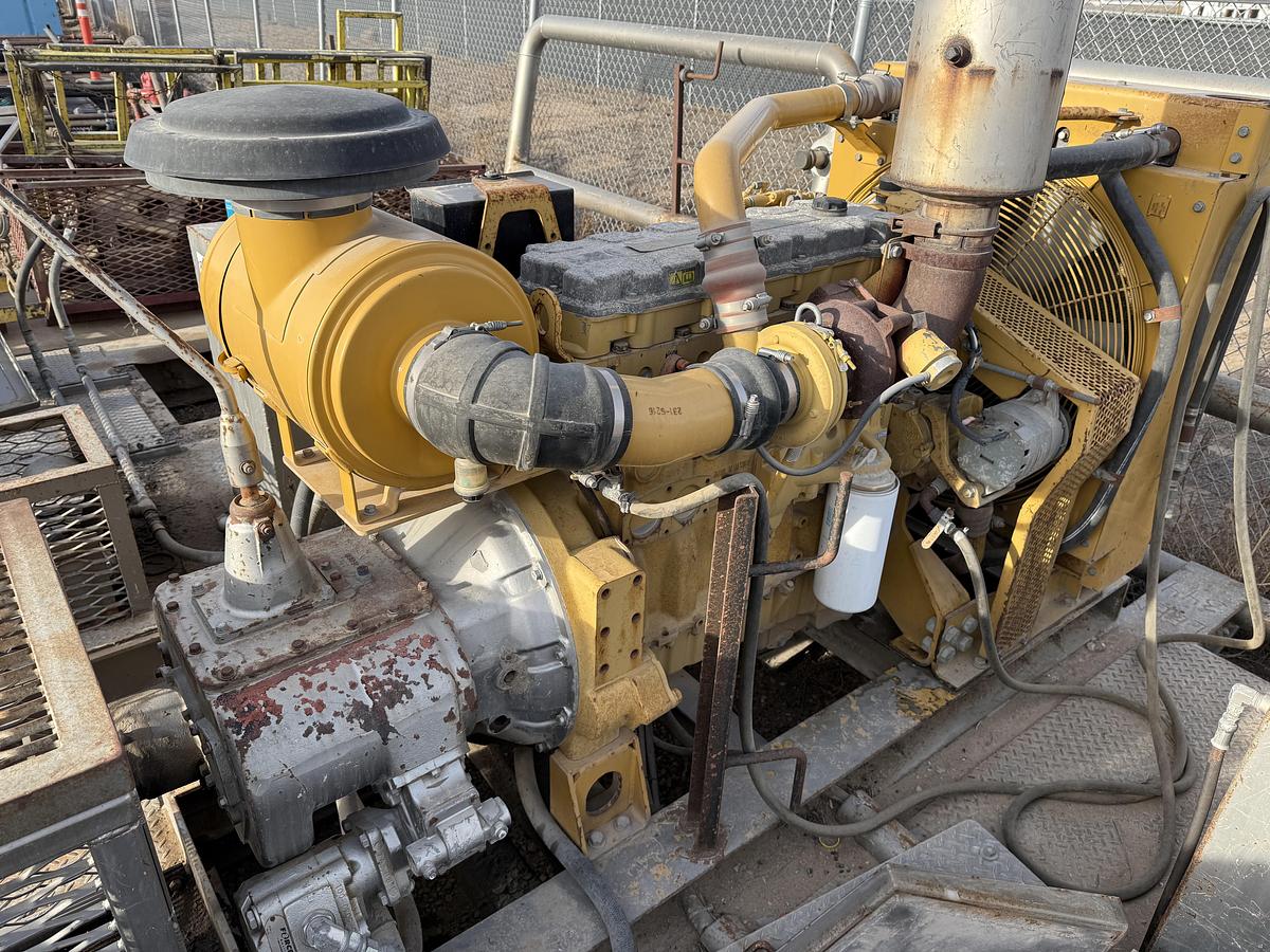 Used TULSA TT250 3K WP TRIPLEX WELL SERVICE PUMP SKIDDED P/B CATERPILLAR C9