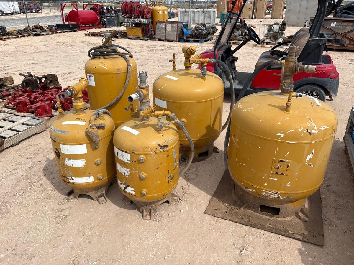 Used (5) assorted size pneumatic oil tanks