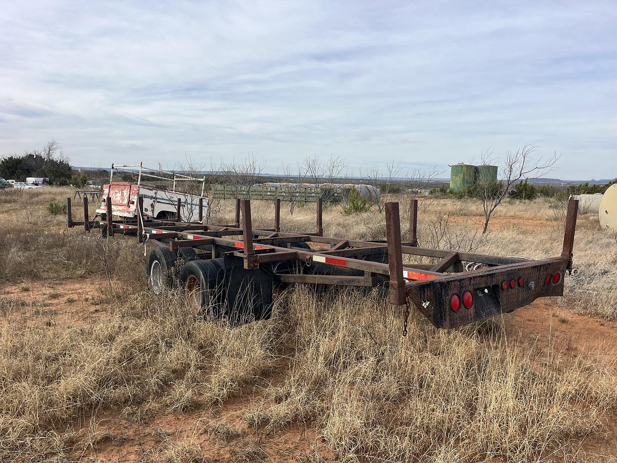 Used 1998 SHOPBUILT 32’ Tandem Dual Wheel Pipe Trailer