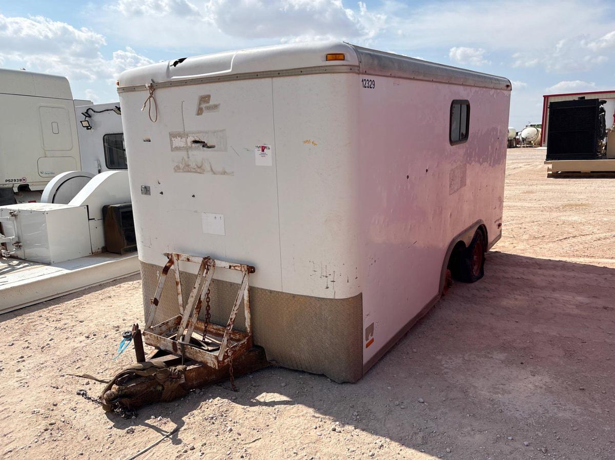 Used 14’ x 7’ T/A BUMPER PULL DOGHOUSE TRAILER W/ CONTENTS