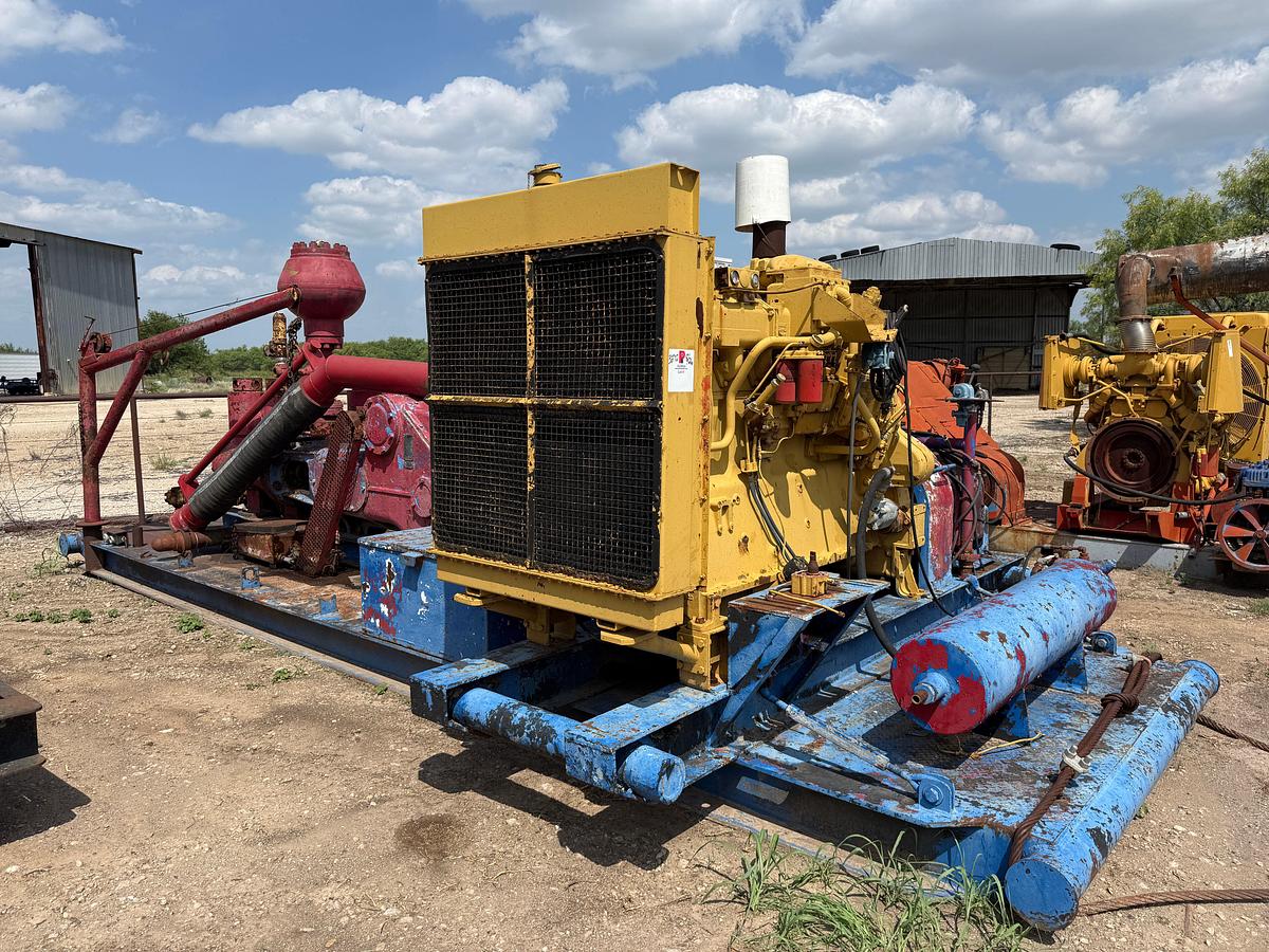 Used OILWELL 7-1/4”x14” DUPLEX MUD PUMP P/B CAT D353