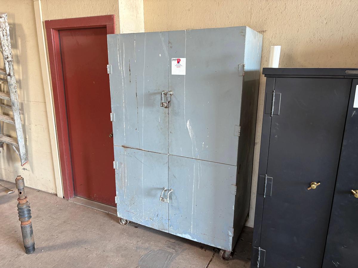 Used 4’ x 2’ x 6’ 4-door rolling supply cabinet