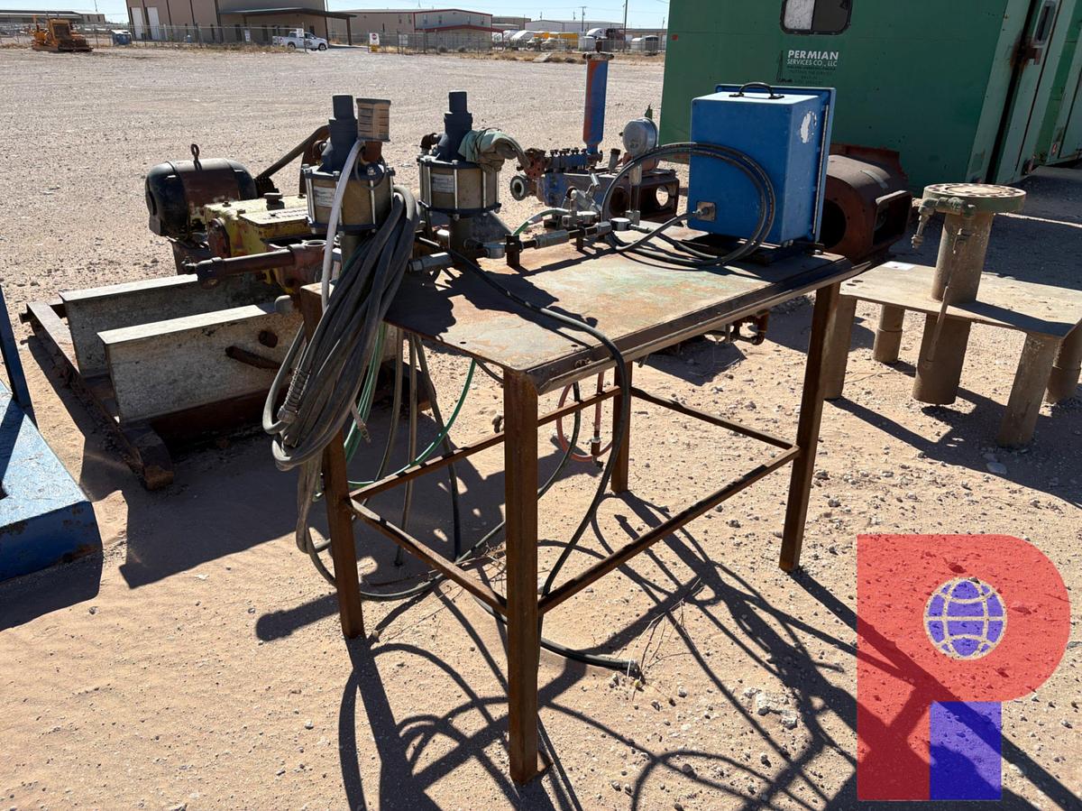 Used PRESSURE TEST UNIT & SHOP TABLE