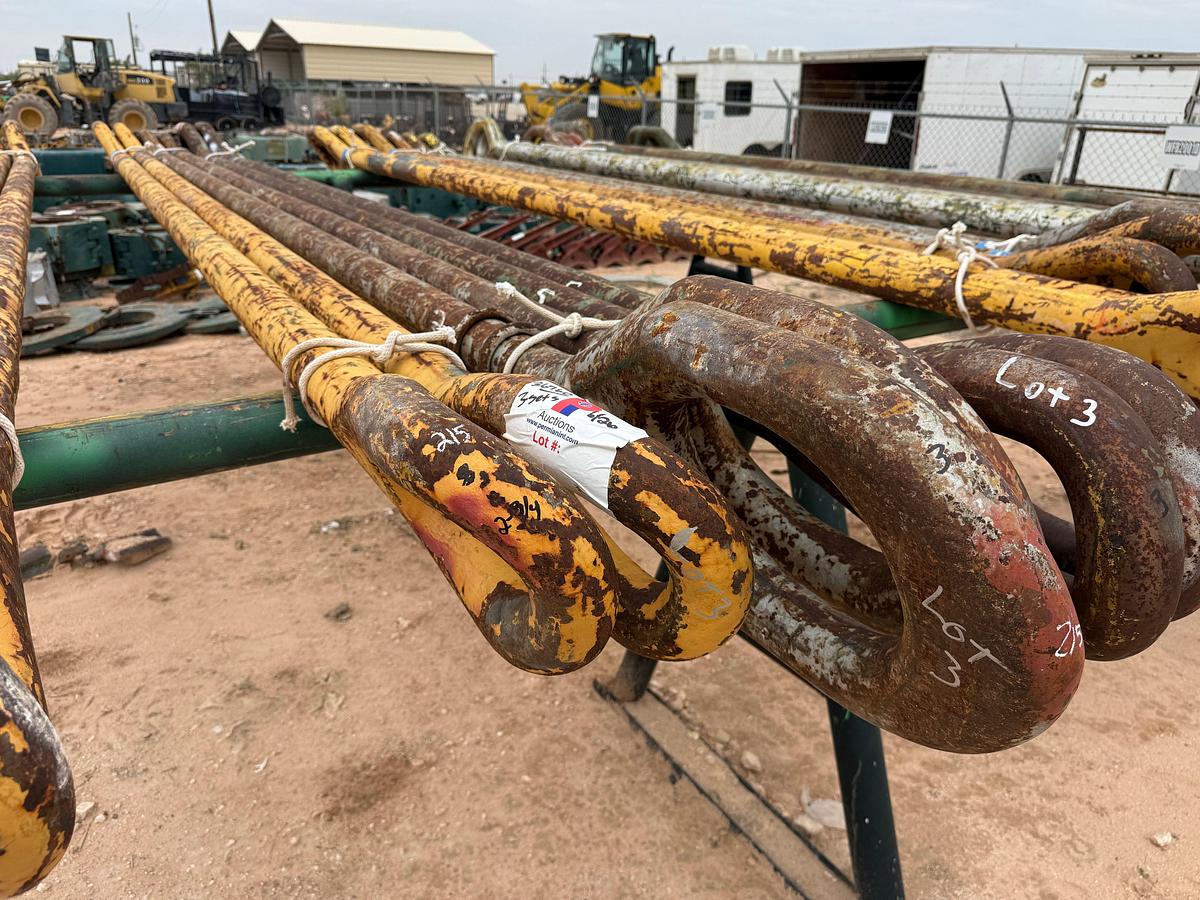 Used LOT W/ (3 SETS) ASSORTED 2-3/4”, 3” OD x 215”L 350-TON CASING ELEVATOR LINKS