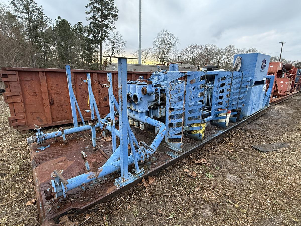 Used AXON DEMAY HD-500 TRIPLEX WELL SERVICE PUMP SKIDDED (INCOMPLETE)