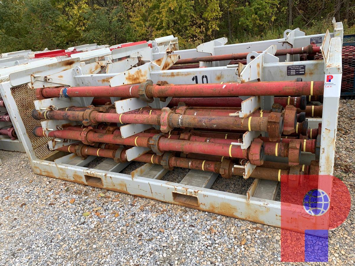Used (53) PUP JTS. OF 3” FIG 1502 15K WP FLOW IRON ON TRANSPORT RACK