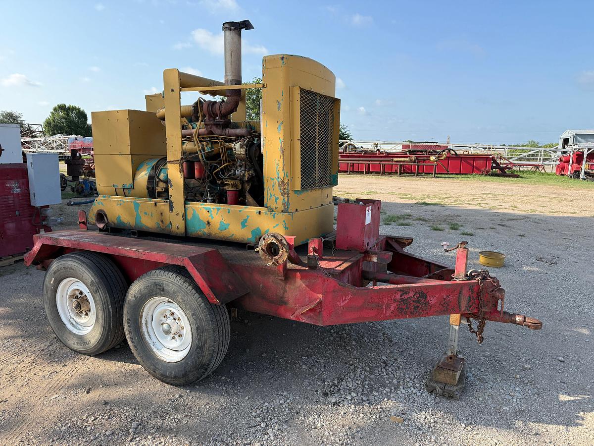 Used ONAN GENSET 100-KW 3-PHASE P/B ALLIS-CHALMERS 670T DIESEL ENGINE, MTD ON T/A BP TRAILER