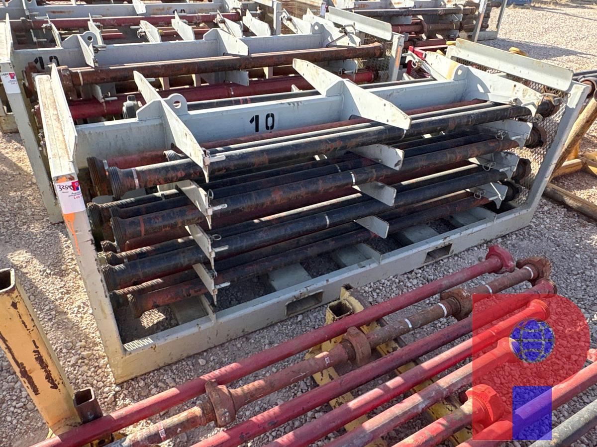 Used (23) JTS. OF TESTED 3” 1502 15K WP FLOW IRON W/ TRANSPORT RACK