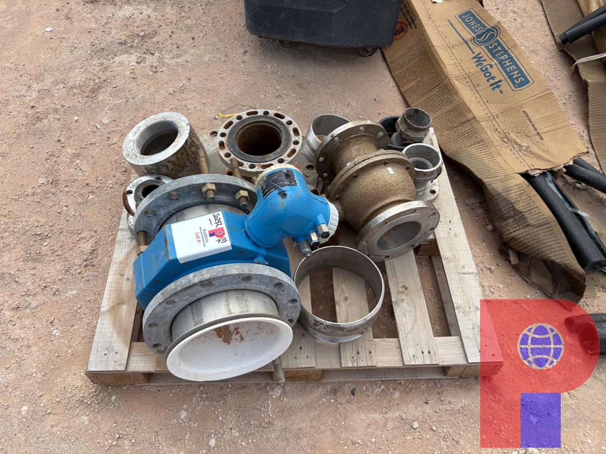 Used (2) PALLETS OF BUTTERFLY VALVES, ACTUATORS, & FLOW METER