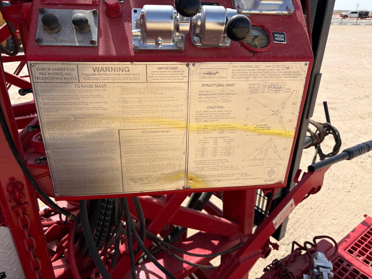 Used 2013 RIG WORKS MUSTANG 600HD DD 5-AXLE WELL SERVICE RIG