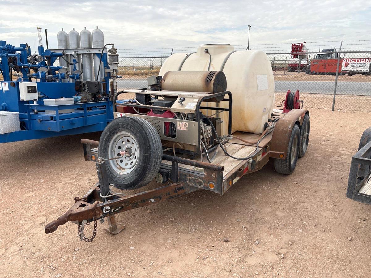 Used 14’ x 6.5’ T/A BUMPER PULL PRESSURE WASH TRAILER