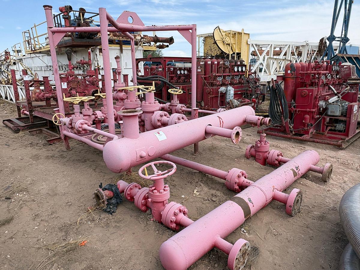 Used 5K choke valve manifold w/ transport  skid